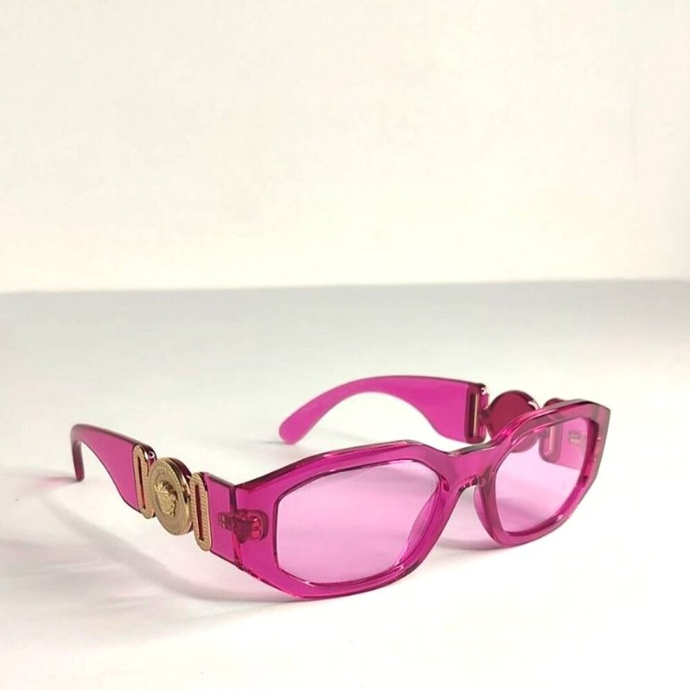 VERSACE Sunglasses VE4361 5334/5 Transparent Fuxia Pink Medusa Biggie Designer - Picture 5 of 16